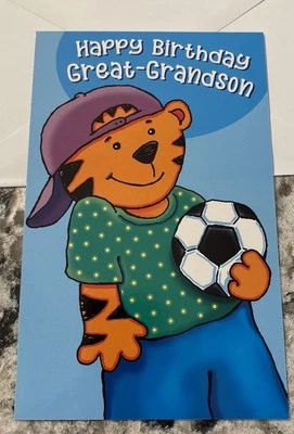 Tarjeta de felicitación Stockwell cumpleaños GRANDE - NIETO balón de fútbol Love You 5'x7,75" Foto 1 de 4