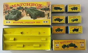 Matchbox Lesney G-5 Military Vehcules Set Empty Repro Box Set + 6 Empty Box - Picture 1 of 9
