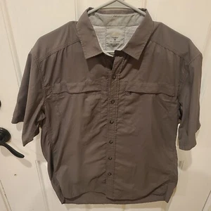 REI Shirt Mens Medium Fishing Vented Mesh Dark Olive Green Outdoor Camping - Picture 1 of 6