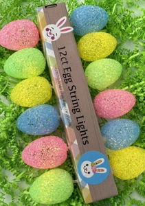 NEW Easter Egg String Lights 12ct battery operated 5.6 Feet - Pastel - Picture 1 of 13