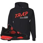 Red Thunder 4S Hoodie | Trap To Rise Above Poverty, Black