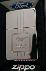 March 2014 Ford Mustang 50 Year Anniversary Zippo Lighter New In Box - Picture 1 of 5