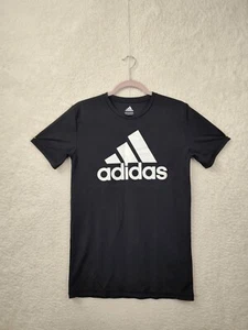 Adidas Primegreen Boys Shirt Large Black Logo 100% Polyester Short Sleeve Shirt - Picture 1 of 16