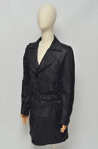 Costume National Men's Black Nylon Trench Coat Long Jacket Size 48 - Picture 1 of 12