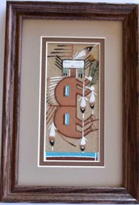 Navajo Sand Painting by Norman Simms 6 x 9 -1J12D - Picture 1 of 3
