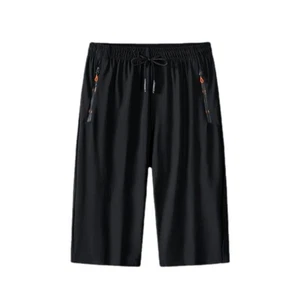 Men's Summer Ice Silk Capri Pants Sports Quick Dry Shorts Men's Medium Pants - Picture 1 of 6