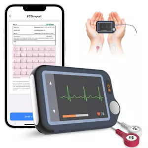 Personal EKG ECG Monitor with ECG Cable Detects Afib AI-ECG Analysis via App AU - Picture 1 of 15