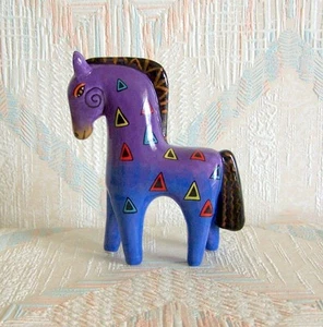 Horse Figurine Laurel Burch PURPLE HORSE New Ceramic Figurine Statue - Picture 1 of 4