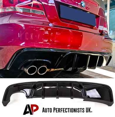 AUTO PERFECTIONISTS UK BMW Serie 1 Coupè E82 Nero Lucido Diffusore Posteriore Labbro Valance Paraurti M Sport 7-13