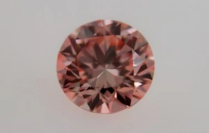 Lab grown DIAMOND 0.53 CT FANCY INTENSE PINK VS2 IGI Certified Round - Picture 1 of 5