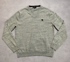 Express Sweater Mens Large Grey V Neck Outdoors Academia Student Preppy Logo Top