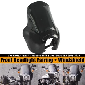 Headlight Fairing w/ Windshield For Harley Softail Standard FXST Street Bob FXBB - Picture 1 of 11