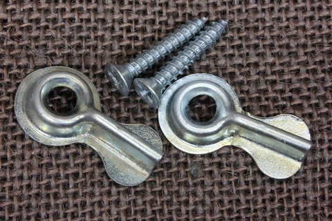 2 Old Half Bow Tie Turn Buttons Latches Cabinet Vintage 1 1/4 Glass Panel Keeper Cover