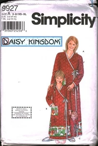 9927 Vintage Simplicity SEWING Pattern Misses Girls Doll Robe Bathrobe Daisy K - Picture 1 of 2