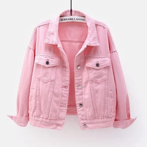 Women's Oversized Denim Jacket - Short Korean Style Casual Shirt - Picture 1 of 22