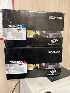 Lexmark C748 C748H1CG & C748H1MG NEU VERSIEGELTE VERPACKUNGEN. KOSTENLOSER VERSAND - Bild 1 von 1