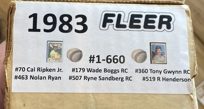 Juego completo de béisbol Fleer 1983 660 - Gwynn, Sandberg, Boggs RC + Ripken Ryan Foto 1 de 4