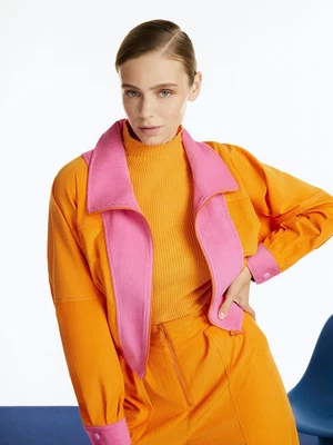 Chaqueta De Pana Con Alto Cuello - Imagen 1 de 4