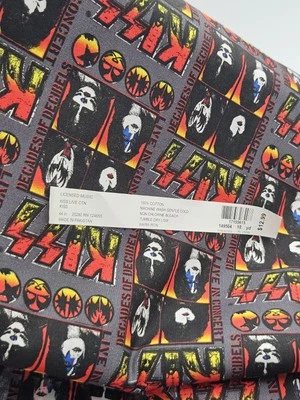 Lot Of 5.5 Yards Kiss Live In Concert Decibels Cotton Fabric Springs Creative - Image 1 of 4
