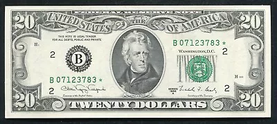 FR. 2076-B* 1988-A $20 *STAR* FRN FEDERAL RESERVE NOTE NEW YORK, NY GEM UNC (I) - Image 1 of 2