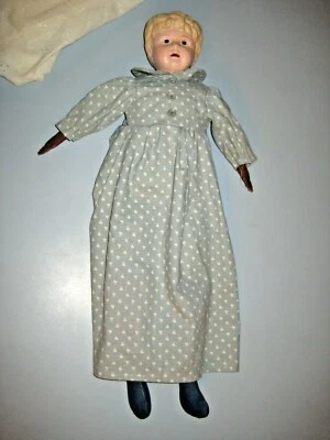 Antigua muñeca Minerva cabeza de hojalata de 19" vestida Alemania #6 principios de 1900 ropa Foto 1 de 4