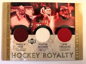 Camisetas Patrick Roy Classic Portraits Triple Usadas en el Juego #/90 con Brodeur y Theodore - Imagen 1 de 3