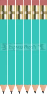 36 Lt. Turquoise Half mini short Golf Hexagon #2 Pencils ExpressPencilsTM - Picture 1 of 3