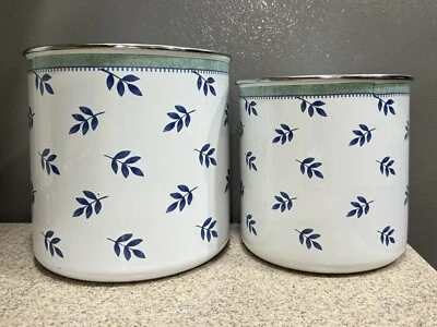 2 interruptores Villeroy & Boch 3 botes de metal esmaltado ~sin tapas~ ollas decorativas usadas en excelente estado Foto 1 de 4