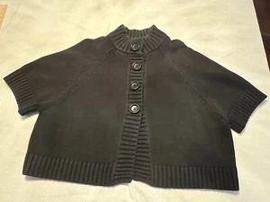 Michael Kors Women's Short Sleeve Black Cable Knit Cardigan Sweater 1X - Picture 1 of 8