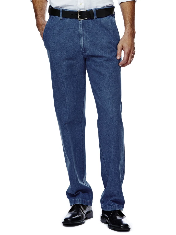 Pantalones de mezclilla Haggar Work To Weekend delanteros lisos tallas grandes 4171442256498 Foto 1 de 1