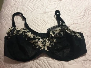 City Chic Size 16F Black Sheer Embroidered T Shirt Bra - Picture 1 of 11