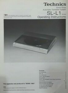 Technics Direct Drive Turntable System SL-L1 Operating Instruction - USER MANUAL