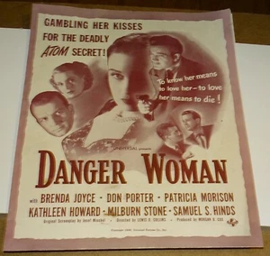 Libro de prensa Brooklet 1946 Danger Woman Universal Pictures Exhibitor Publicity - Imagen 1 de 4