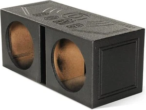 Q Power Dual 12 Inch Subwoofer Box, High-Performance Vented Speaker Enclosure - Picture 1 of 6