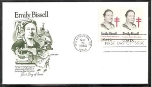 US Scott # 1823 Emily Bissell FDC. Pair, Artmaster cachet. - Picture 1 of 1
