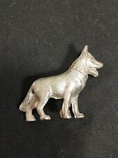 Vintage Metal Dog German Shepherd Wolf Figurine Statue Japan 2" Silver Tone /A2