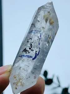 Original ore Herkimer Enhydro Crystal Cluster Gem&Many Moving water droplets 37g - Picture 1 of 9