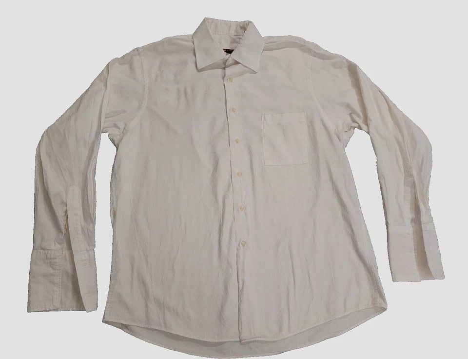 BCBG ATTITUDE Men Dress Shirt Beige Button Front Modern Fit Cuff Sz 16.5 34-35 - Image 1 of 4