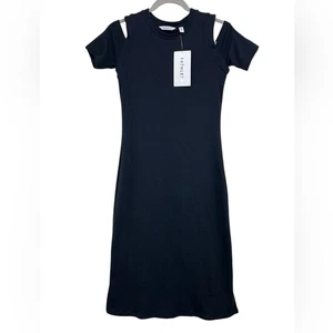 Athleta Black Passport Dress Cold Shoulder Maxi Womens XS NWT - Picture 1 of 7