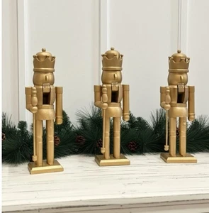 Cascanueces Grandeura Dorada con Bastón Decoración de Navidad Decoración de Vacaciones Regalo - Imagen 1 de 3