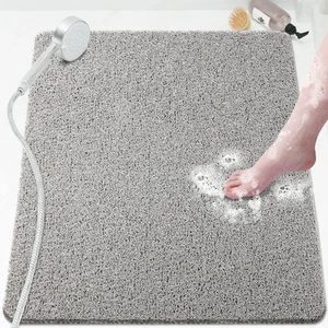 Soft Mat Non-slip Bathroom Shower Bathtub 32x24 Inch With Drain Pvc Loofah - Picture 1 of 7
