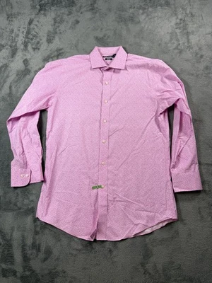 Camisa de Vestir Lauren Ralph Lauren Para Hombres 15.5 32/33 Rosa Calce Ajustado Sin Hierro Floral Foto 1 de 4