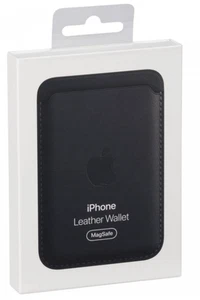 Torba na dokumenty z czarnej skóry naturalnej do Apple Wallet Magsafe - Zdjęcie 1 z 3