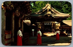 Postcard Nikko Japan c1960s Niomon Gate Toshogu Pan American World Airways - Bild 1 von 2