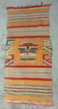 Vintage Mexico Southwestern Hand Woven Art Table/Rug Wool Runner 53"x25"