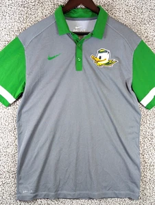 Oregon Ducks Polo Shirt Nike Dri Fit Men Medium Gray Performance Athleisure Logo - Picture 1 of 11