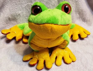 Ganz Webkinz Tree Frog Plush HM109 Green Red Orange 10” No Code – Soft & Cute - Picture 1 of 6