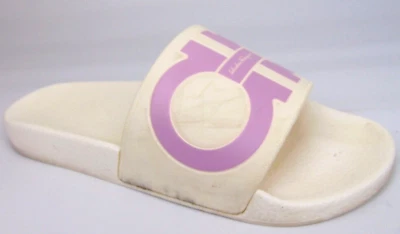 Salvatore Ferragamo Groove Gancini Womens Pool Slide Sandals Size 11.0 M, White - Image 1 of 4