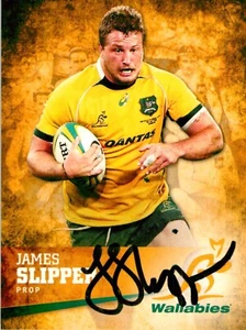 Signed 2016 WALLABIES Rugby Union Card JAMES SLIPPER - Picture 1 of 2