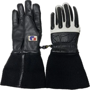 Gamet Gloves mens size medium 7 black white faux leather - Picture 1 of 6